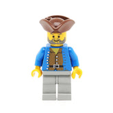 LEGO pi037 - Pirate (Brown Shirt, Light Gray Legs, Brown Pirate Triangle Hat)